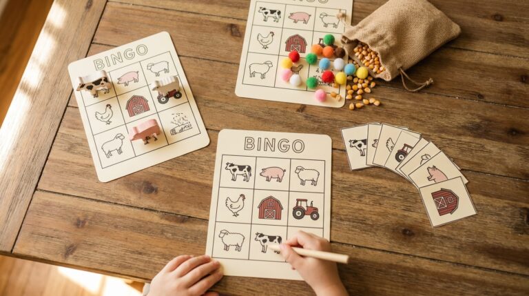 Free Printable Farm Animal Bingo Cards for Preschoolers
