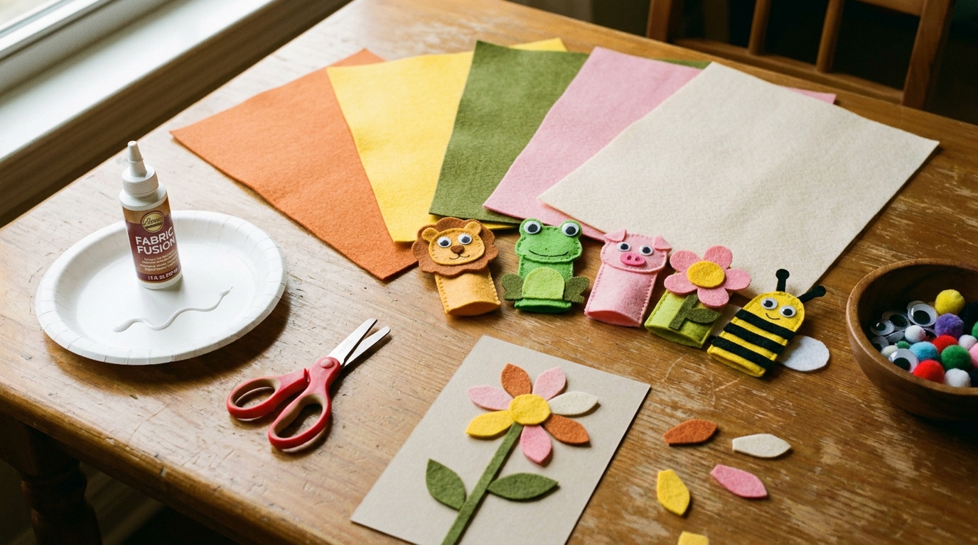 No-Sew Felt Crafts for Toddlers: 15 Glue-Only Ideas