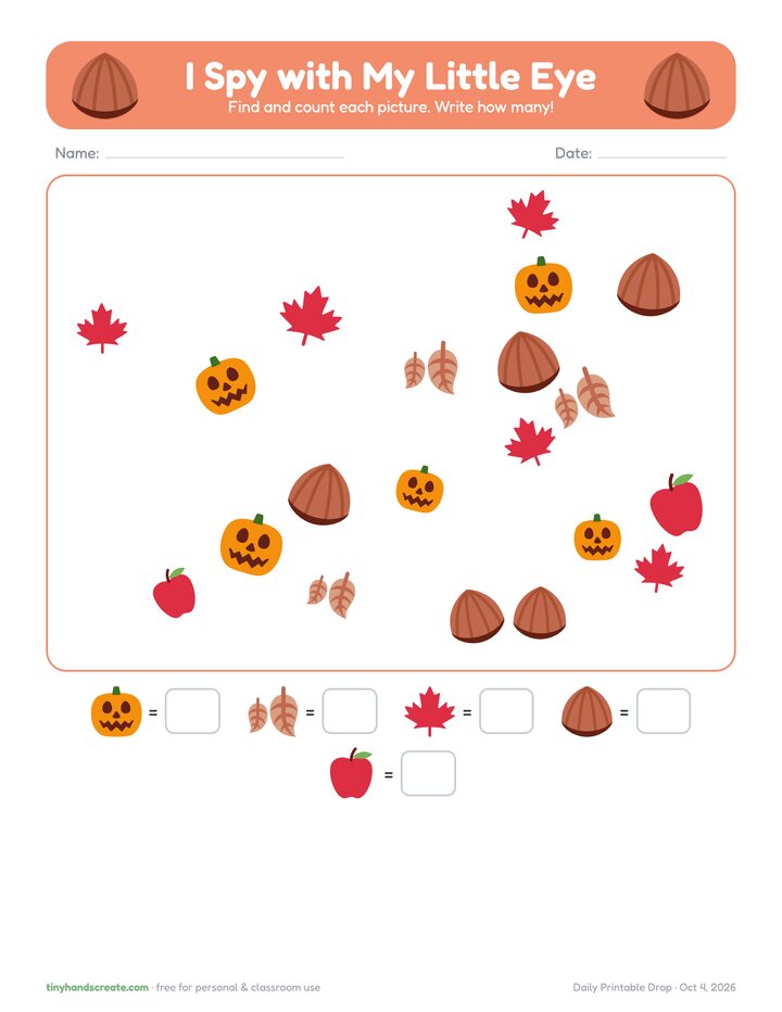I-spy and count printable