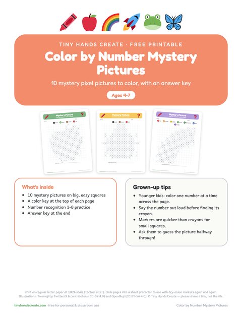 Color by Number Mystery Pictures preview