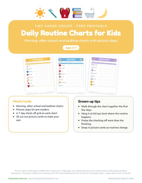 Daily Routine Charts for Kids preview
