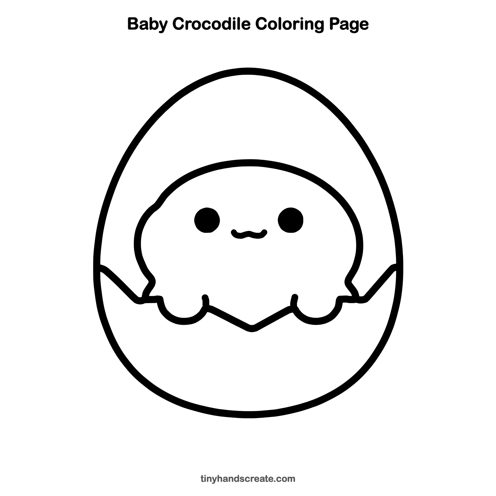 Free printable baby crocodile coloring page for kids