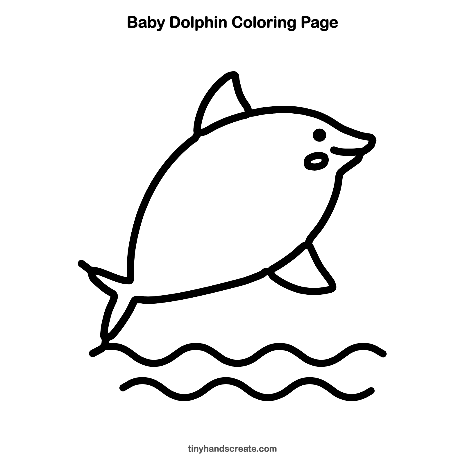 Free printable baby dolphin coloring page for kids