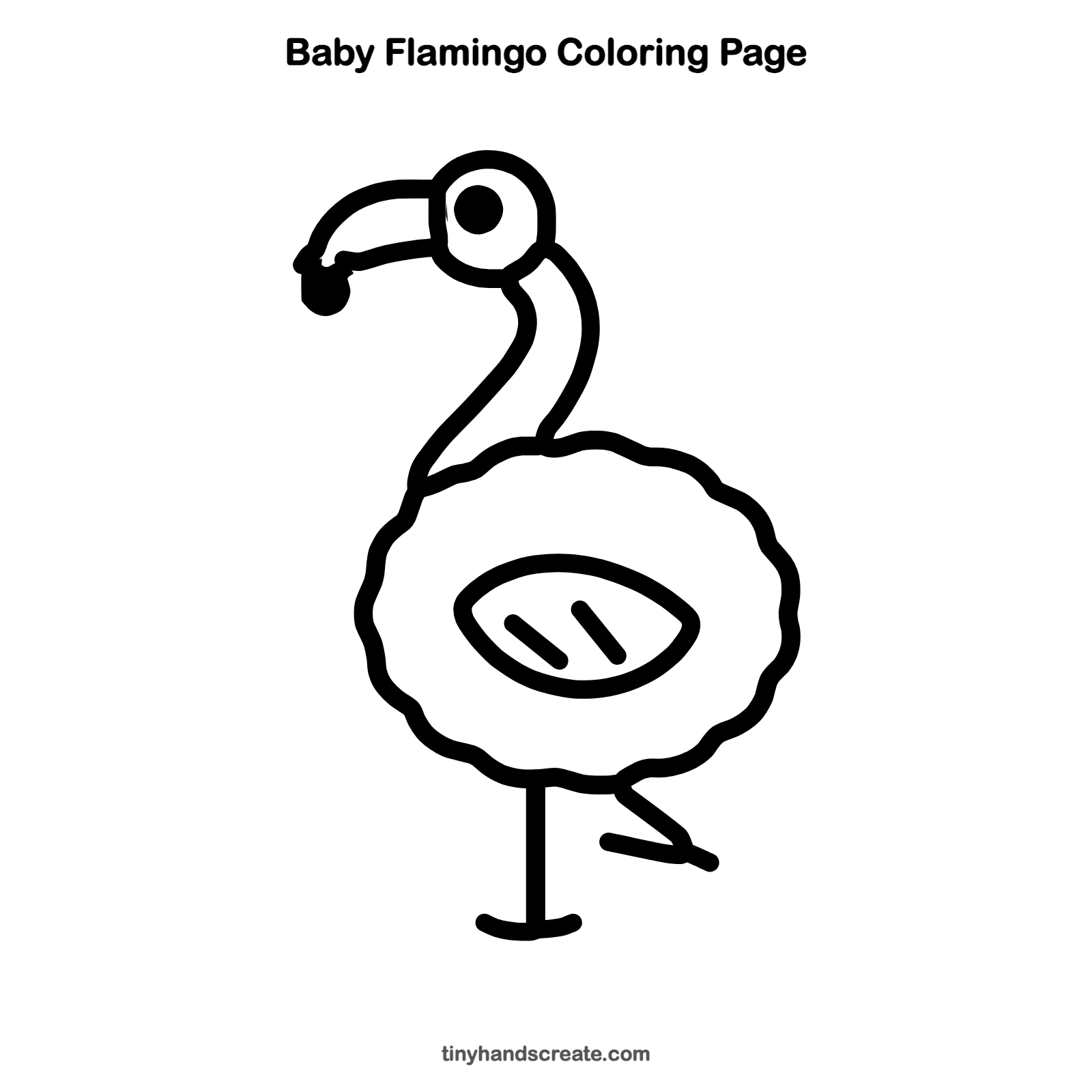 Free printable baby flamingo coloring page for kids