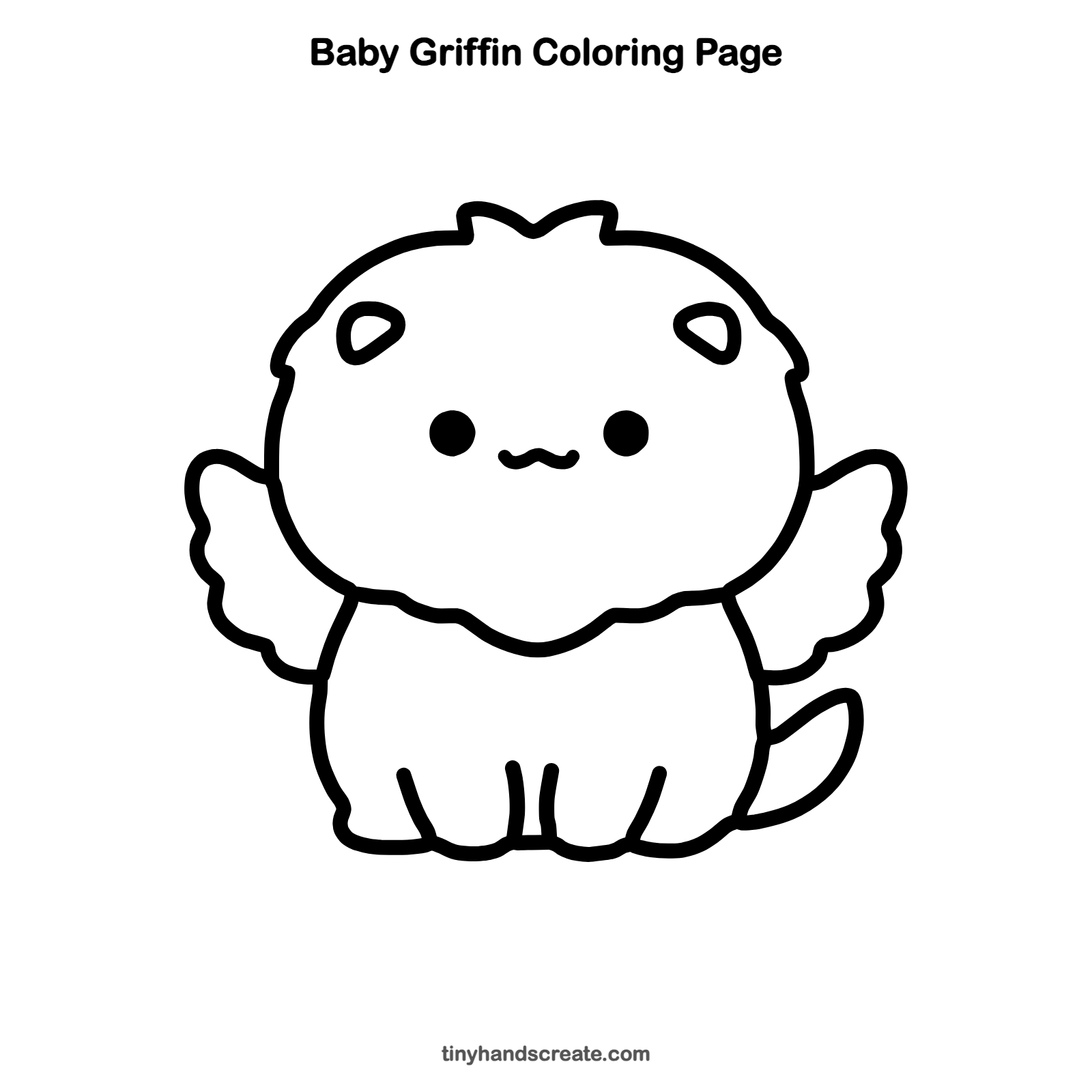 Free printable baby griffin coloring page for kids