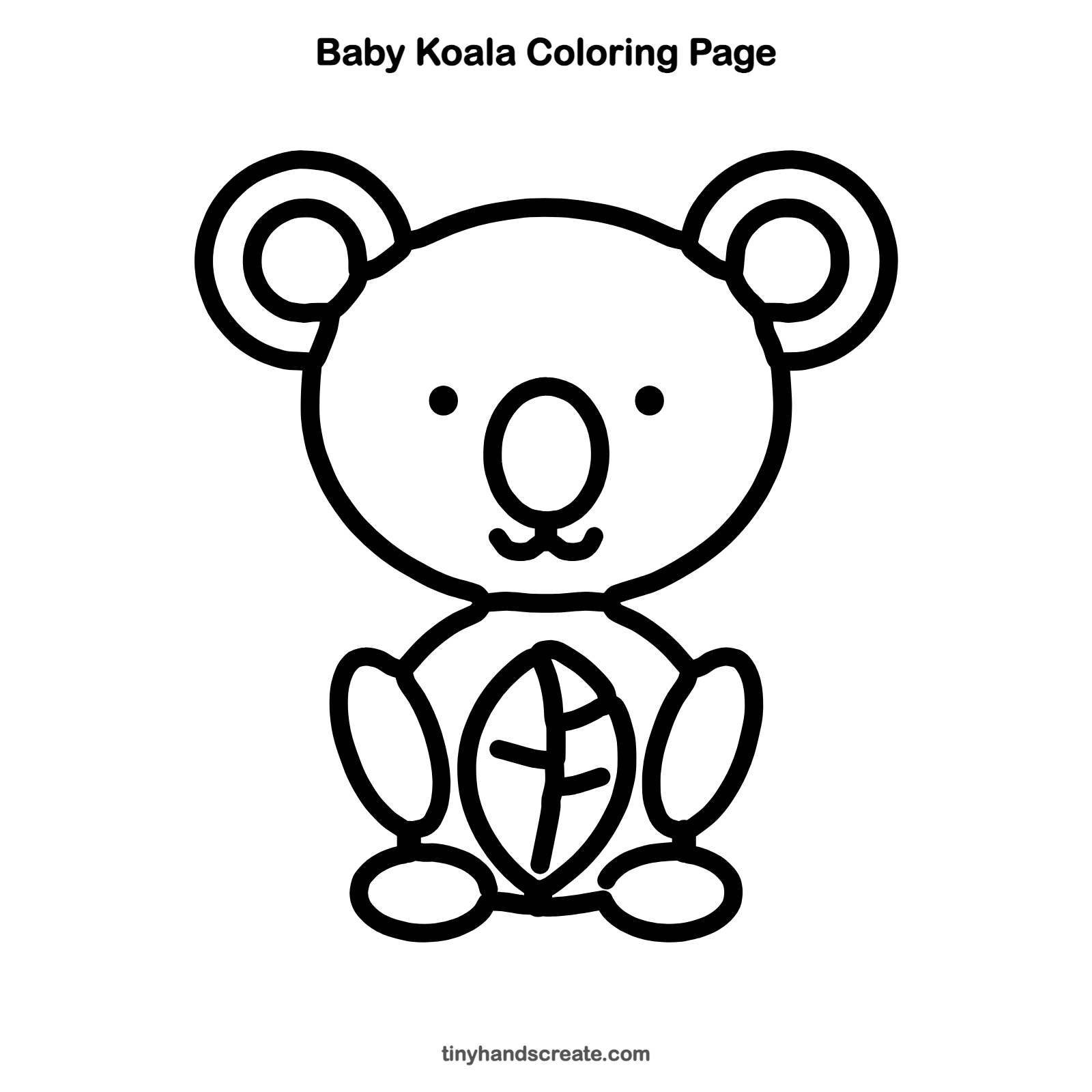 Free printable baby koala coloring page for kids