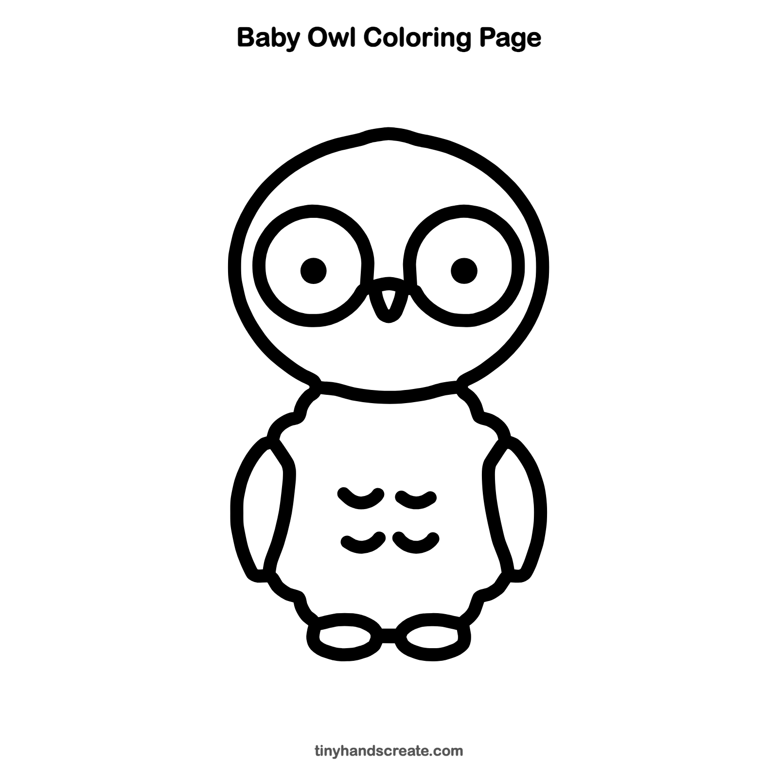 Free printable baby owl coloring page for kids