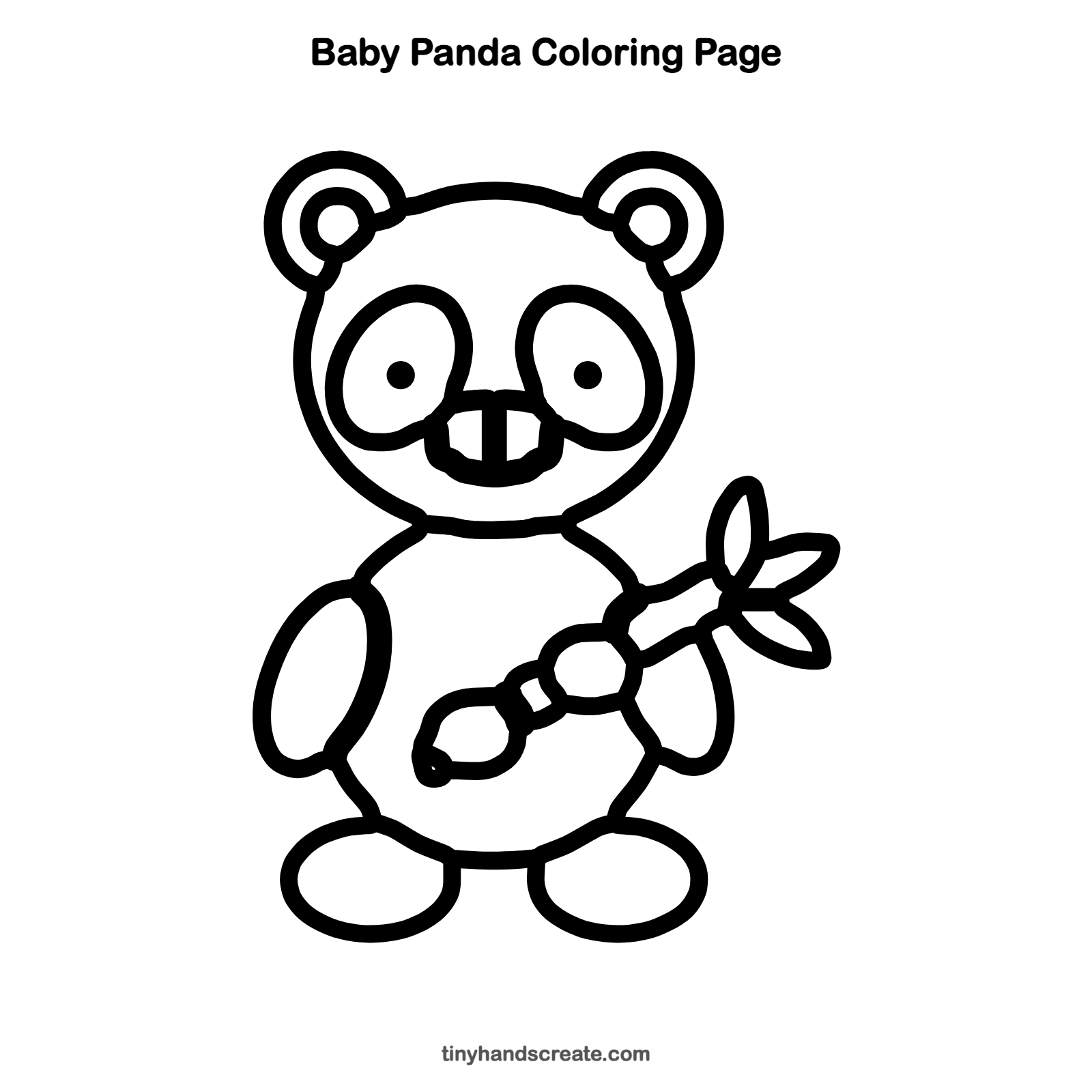 Free printable baby panda coloring page for kids