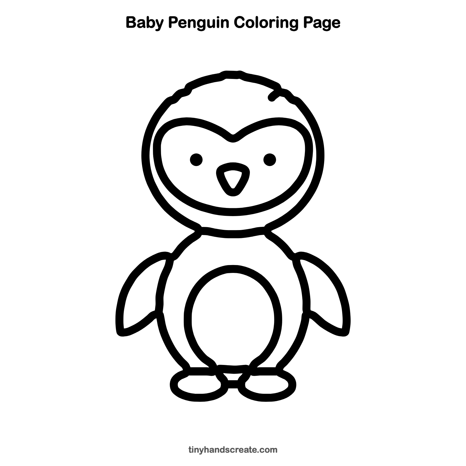 Free printable baby penguin coloring page for kids