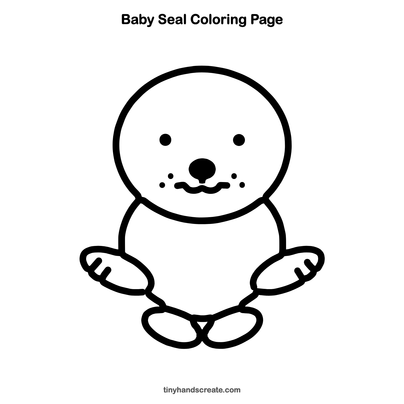 Free printable baby seal coloring page for kids