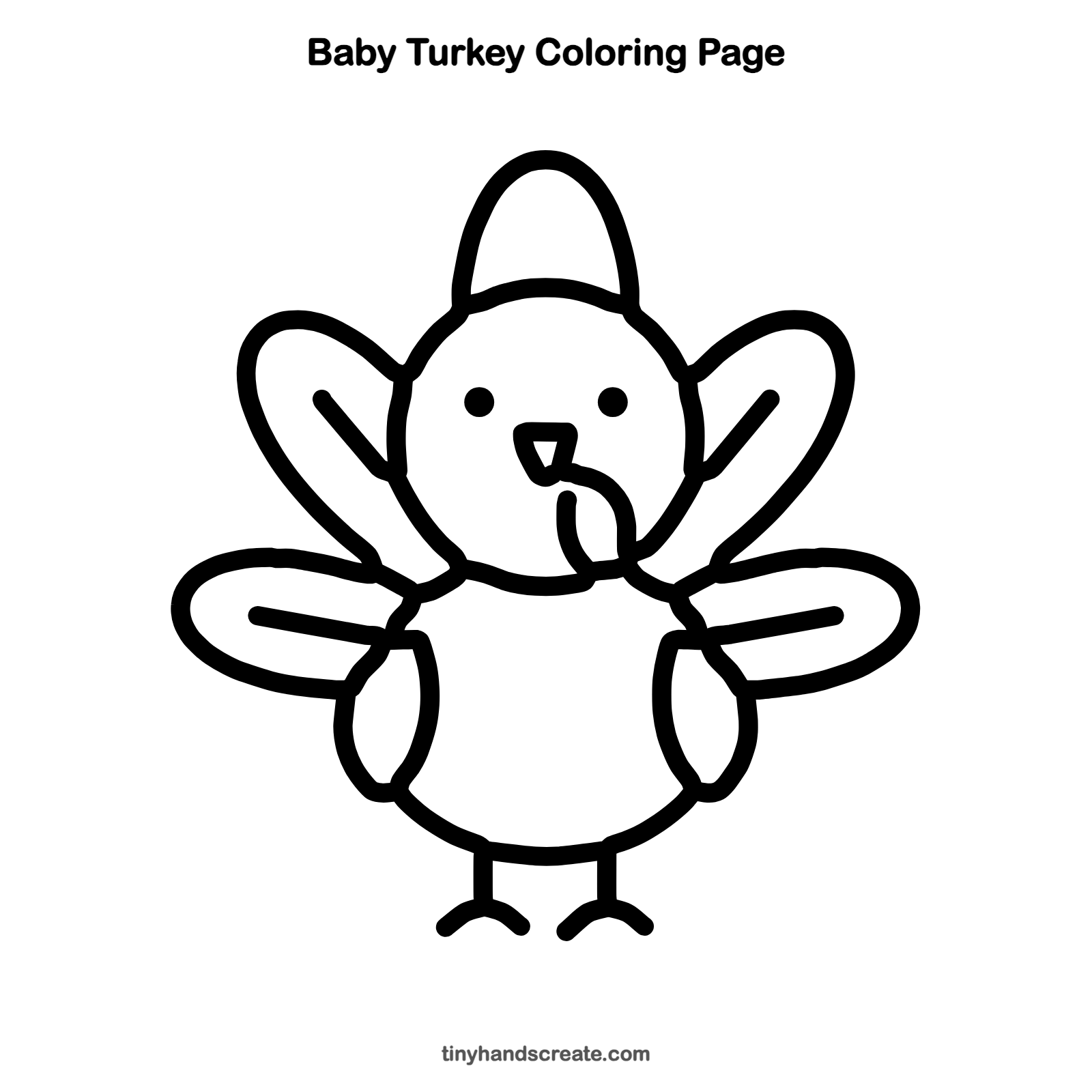 Free printable baby turkey coloring page for kids
