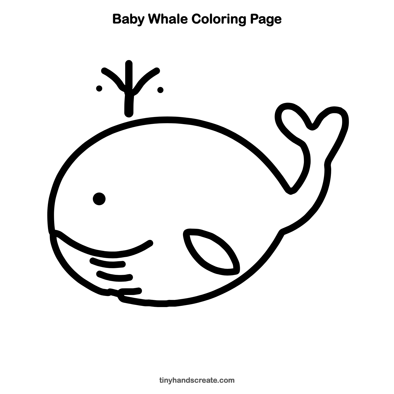 Free printable baby whale coloring page for kids