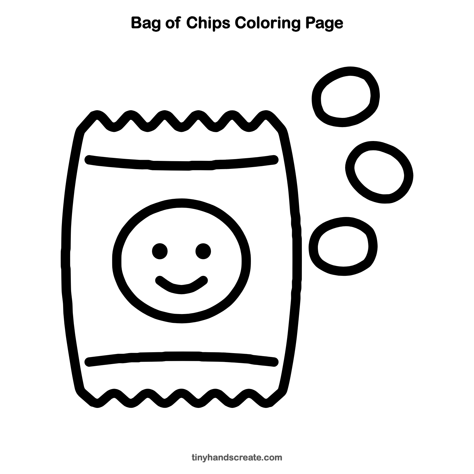 Free printable bag of chips coloring page for kids