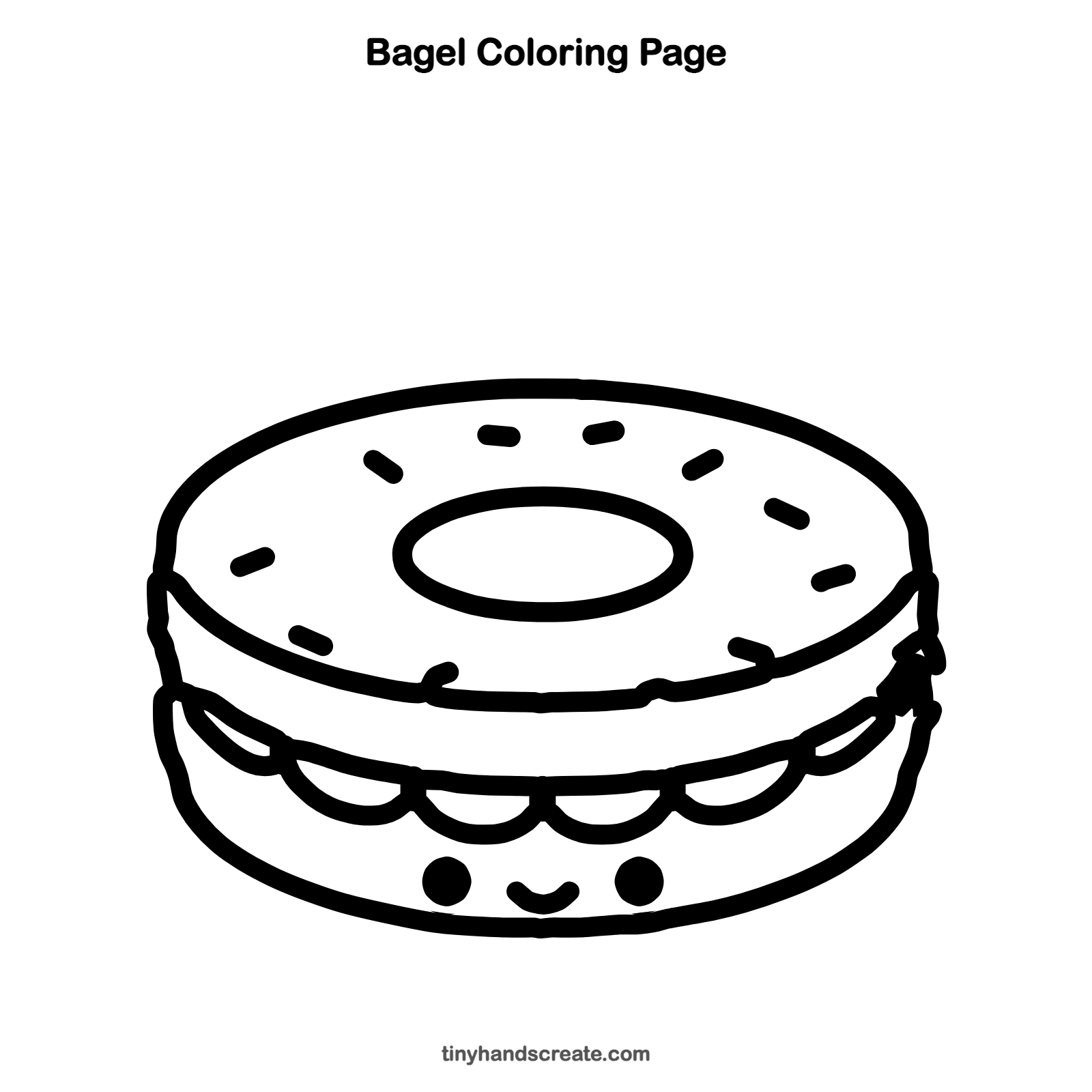 Free printable bagel coloring page for kids