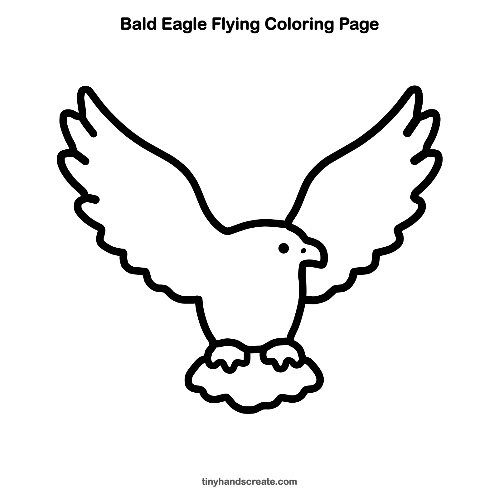 Free printable bald eagle flying coloring page for kids