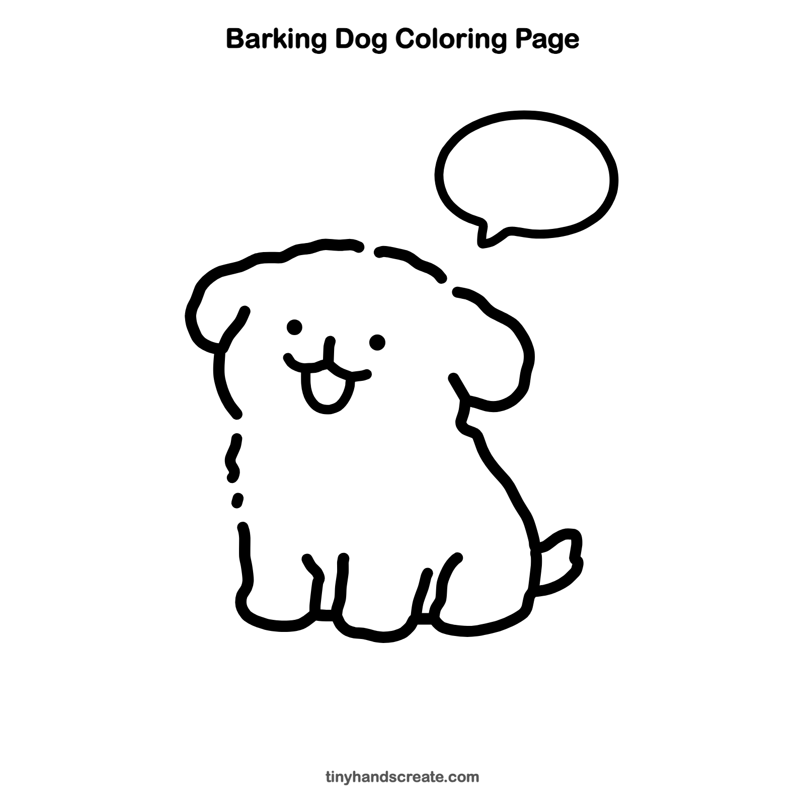 Free printable barking dog coloring page for kids
