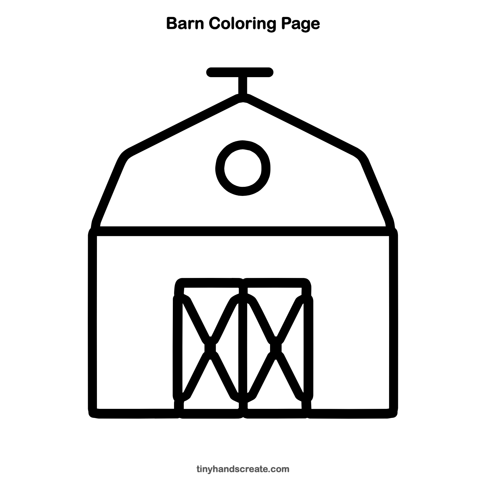 Free printable barn coloring page for kids