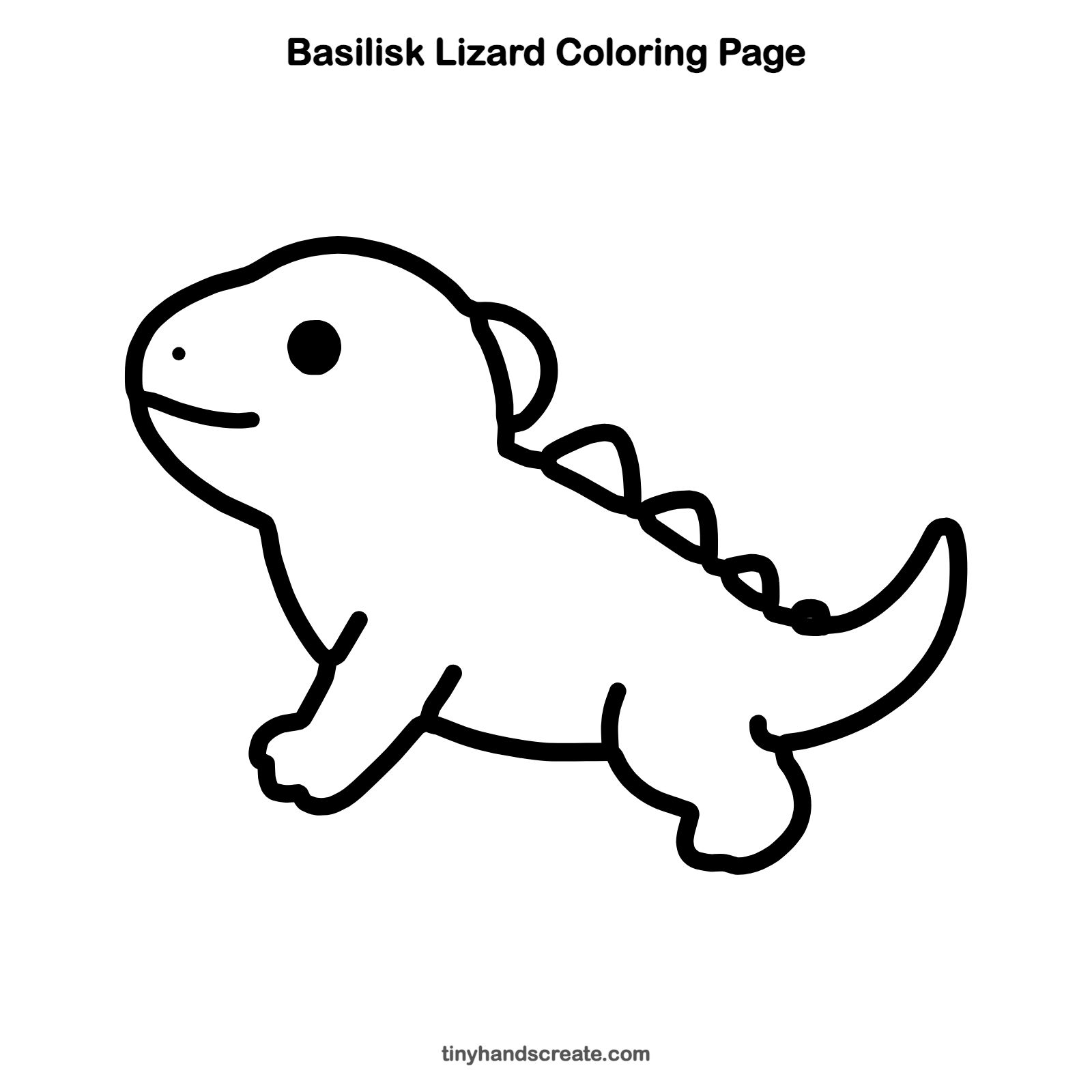 Free printable basilisk lizard coloring page for kids