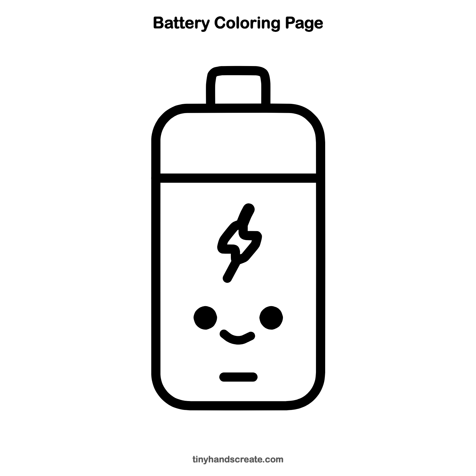 Free printable battery coloring page for kids