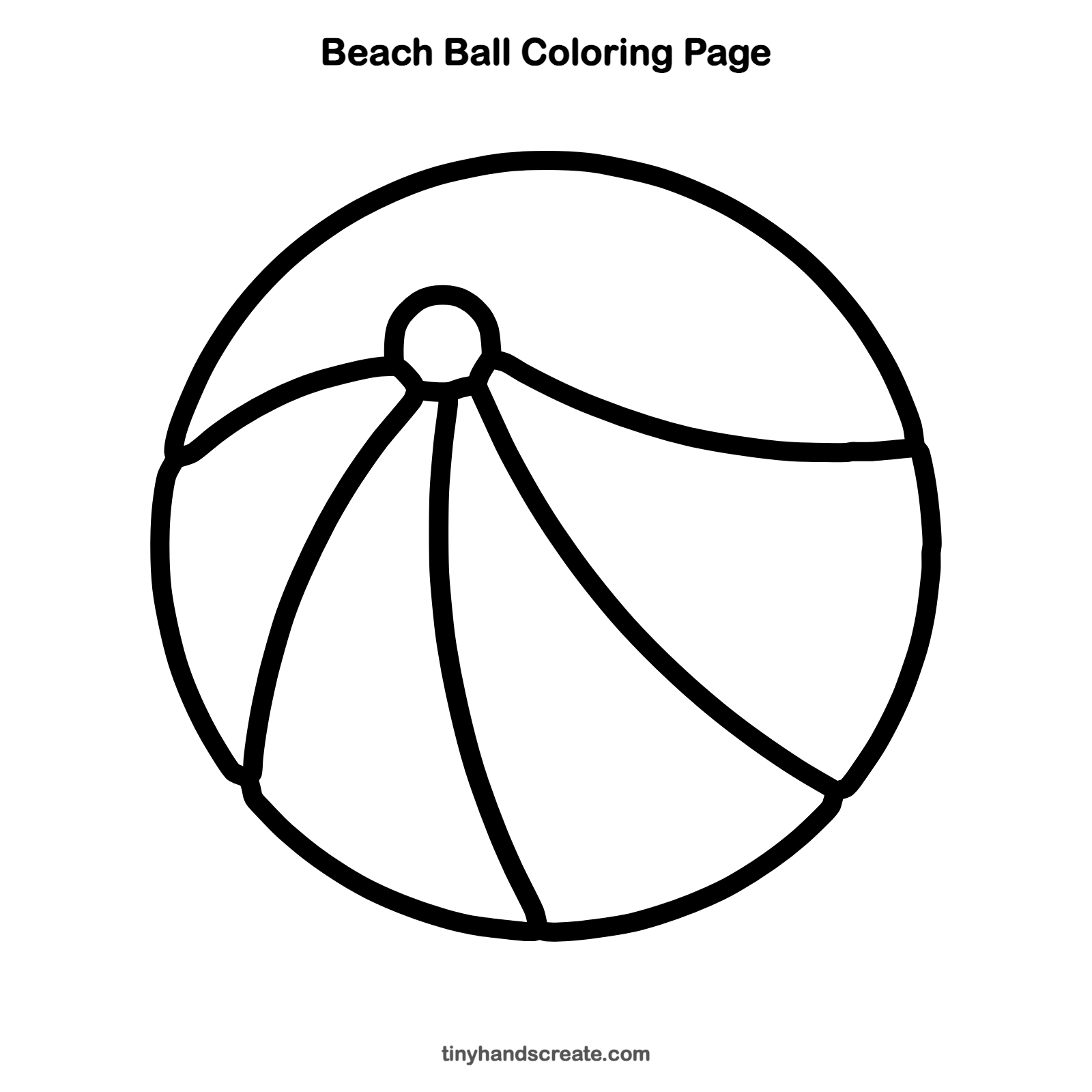 Free printable beach ball coloring page for kids