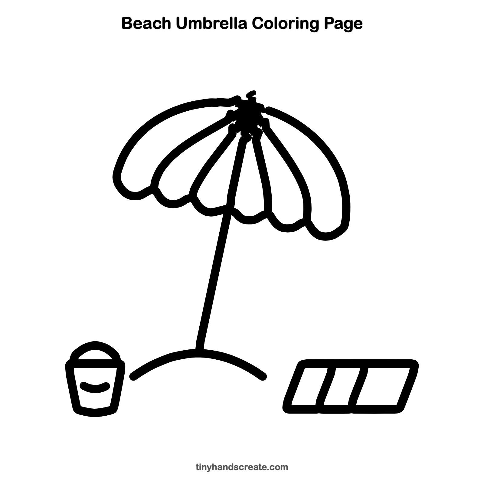 Free printable beach umbrella coloring page for kids