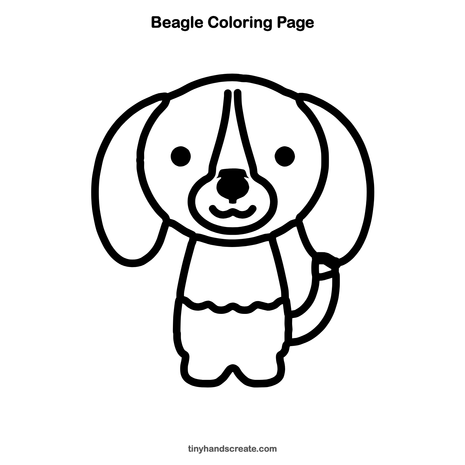 Free printable beagle coloring page for kids
