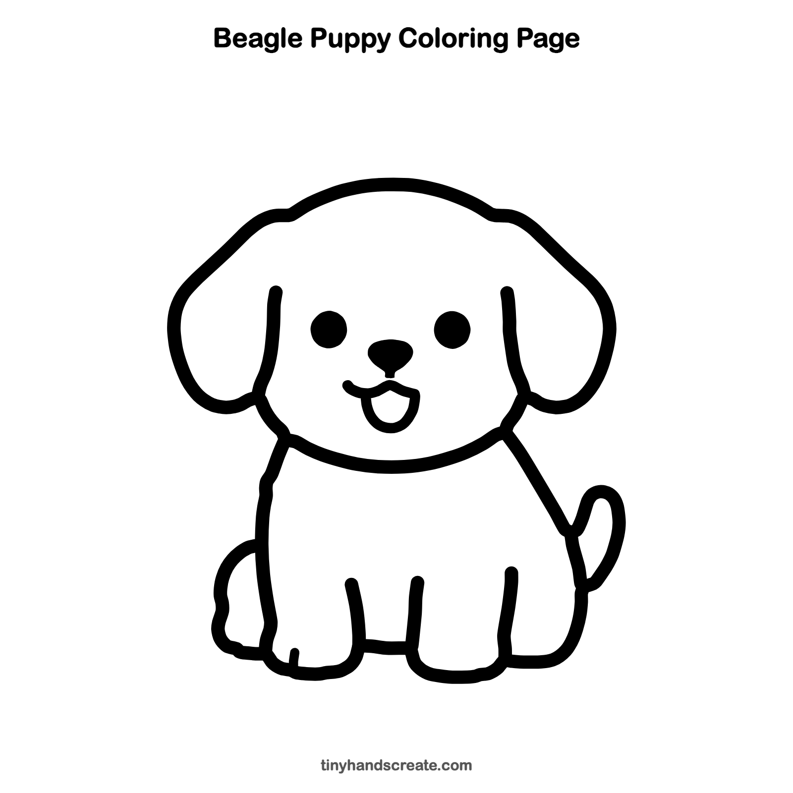 Free printable beagle puppy coloring page for kids