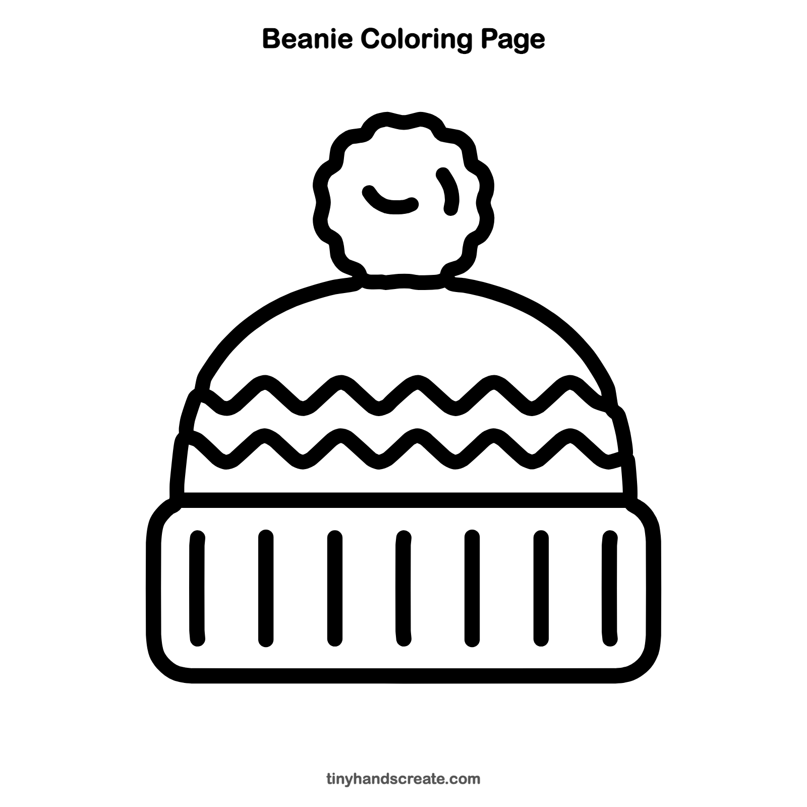 Free printable beanie coloring page for kids