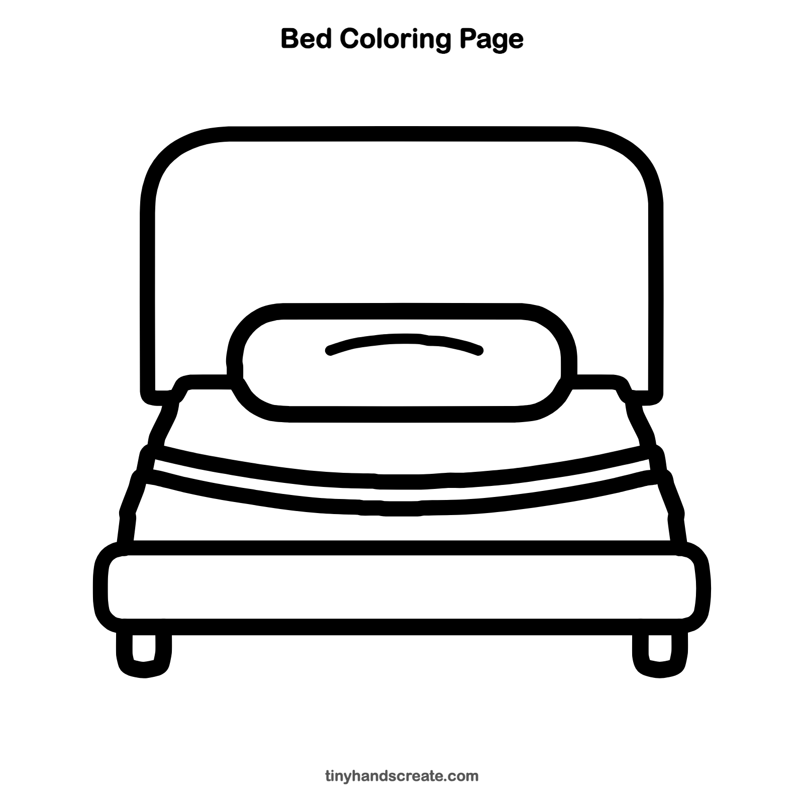 Free printable bed coloring page for kids