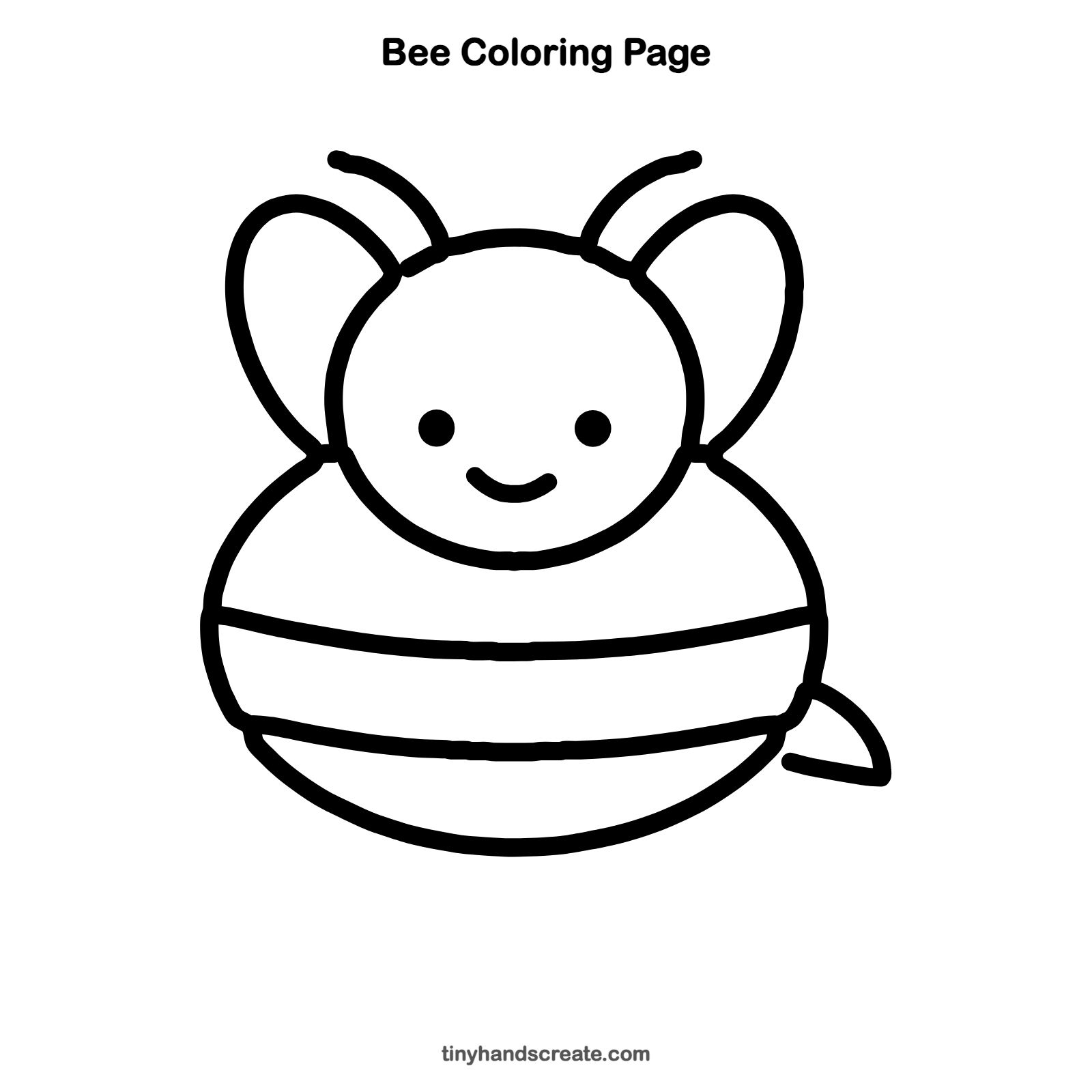 Free printable bee coloring page for kids