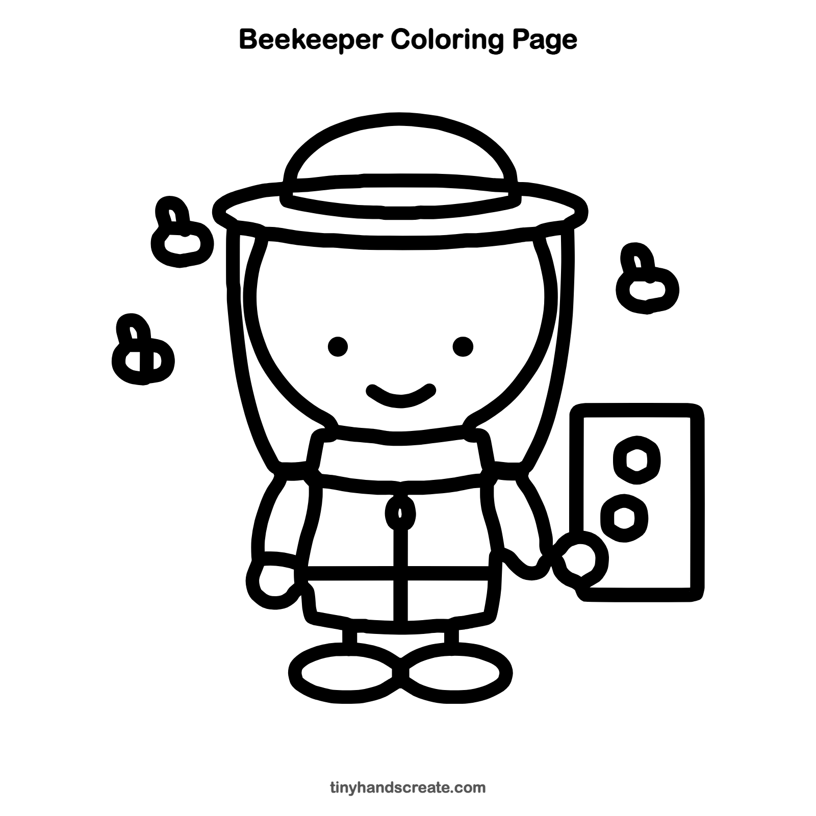 Free printable beekeeper coloring page for kids