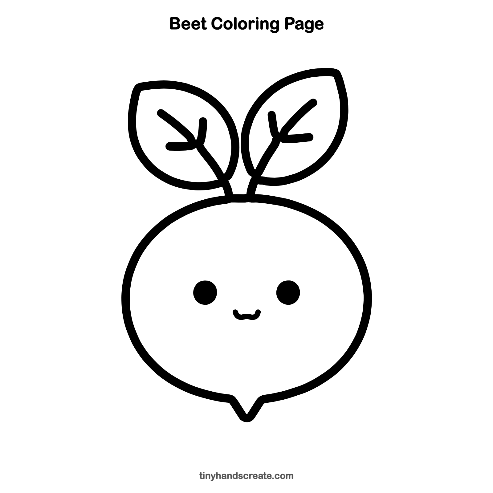Free printable beet coloring page for kids