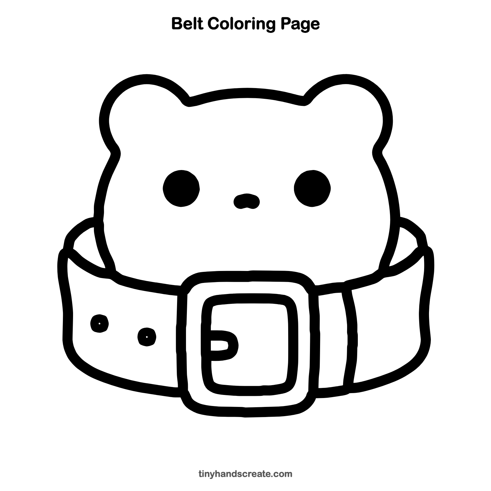 Free printable belt coloring page for kids