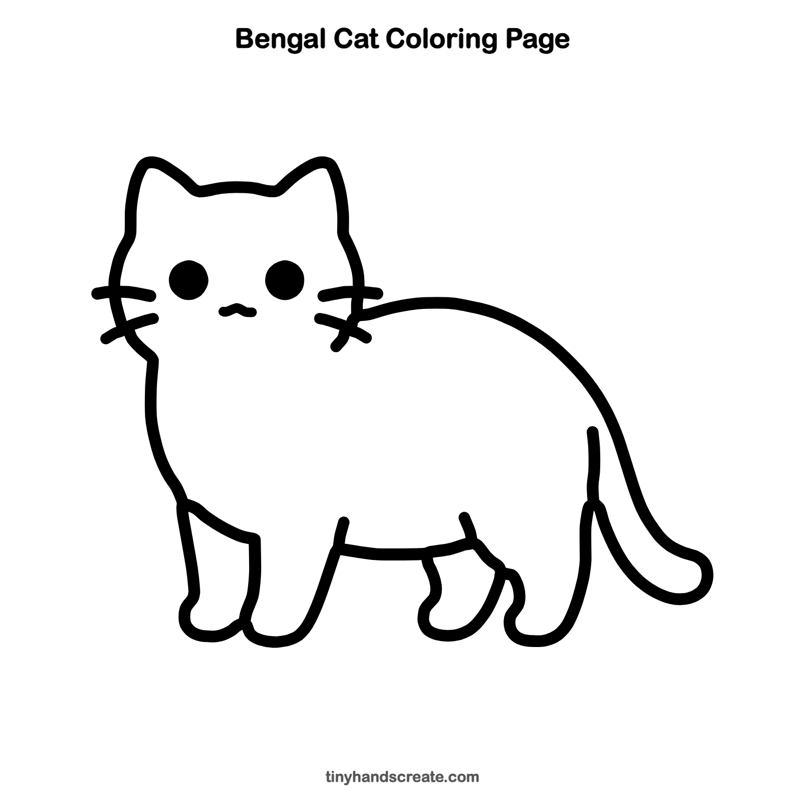 Free printable bengal cat coloring page for kids