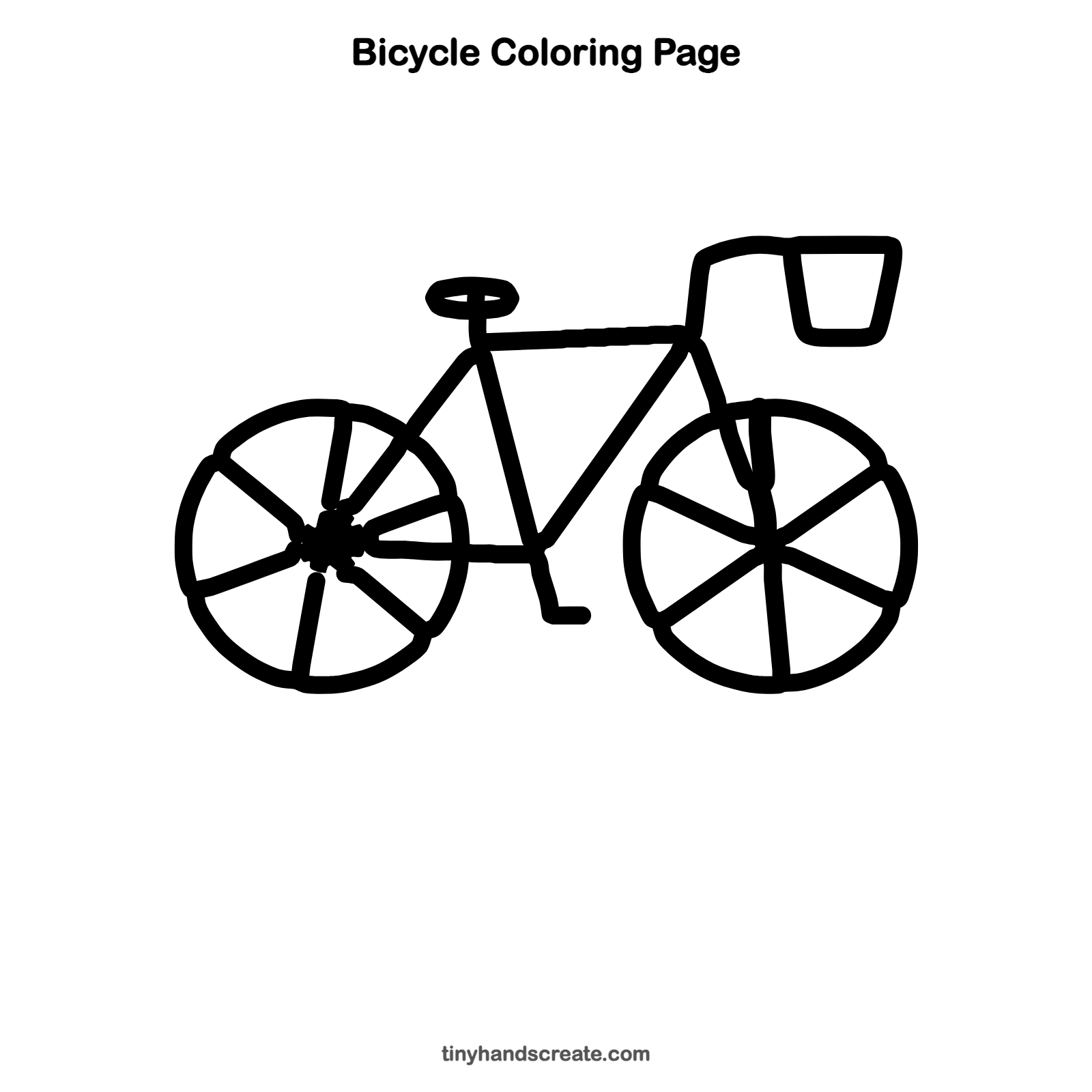 Free printable bicycle coloring page for kids