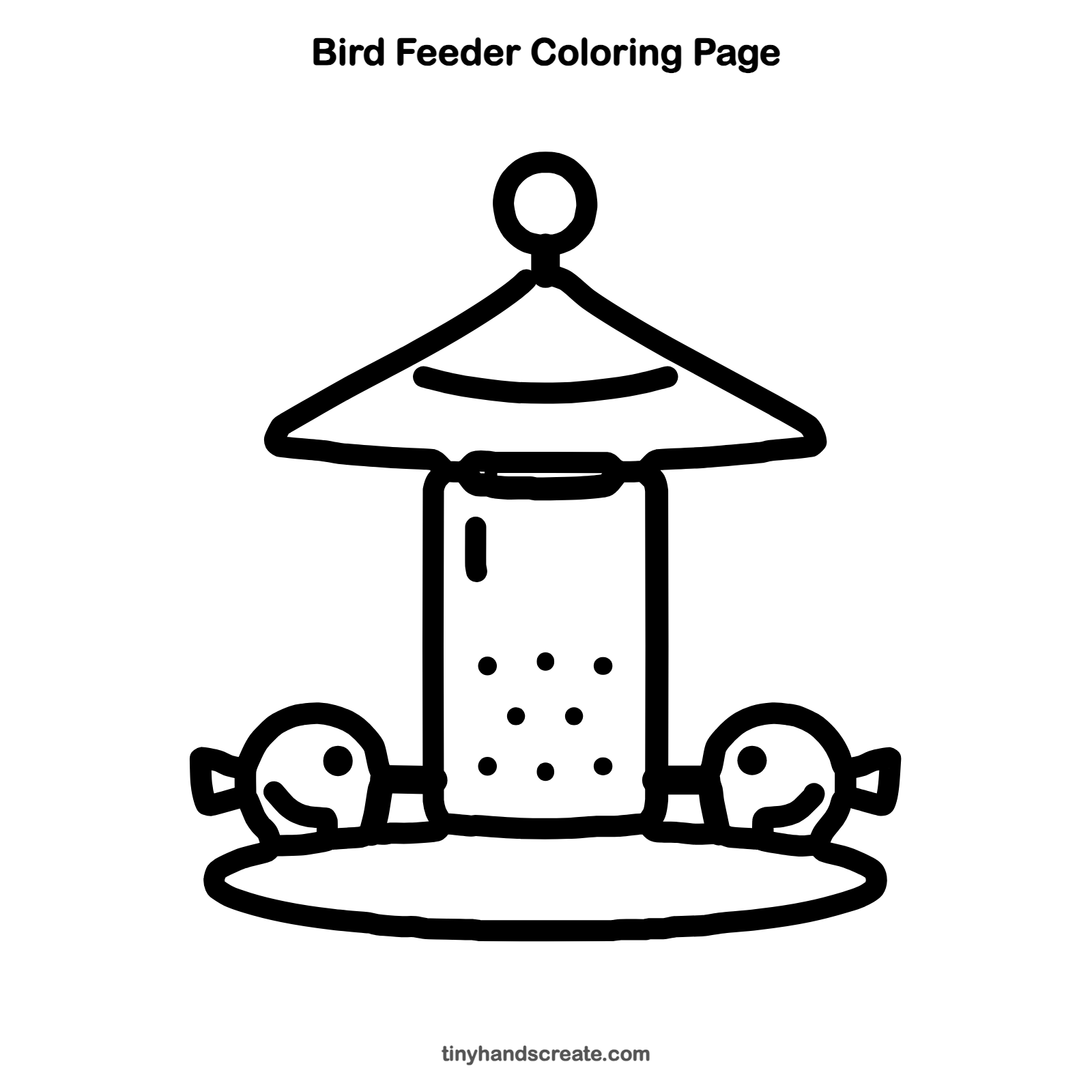 Free printable bird feeder coloring page for kids
