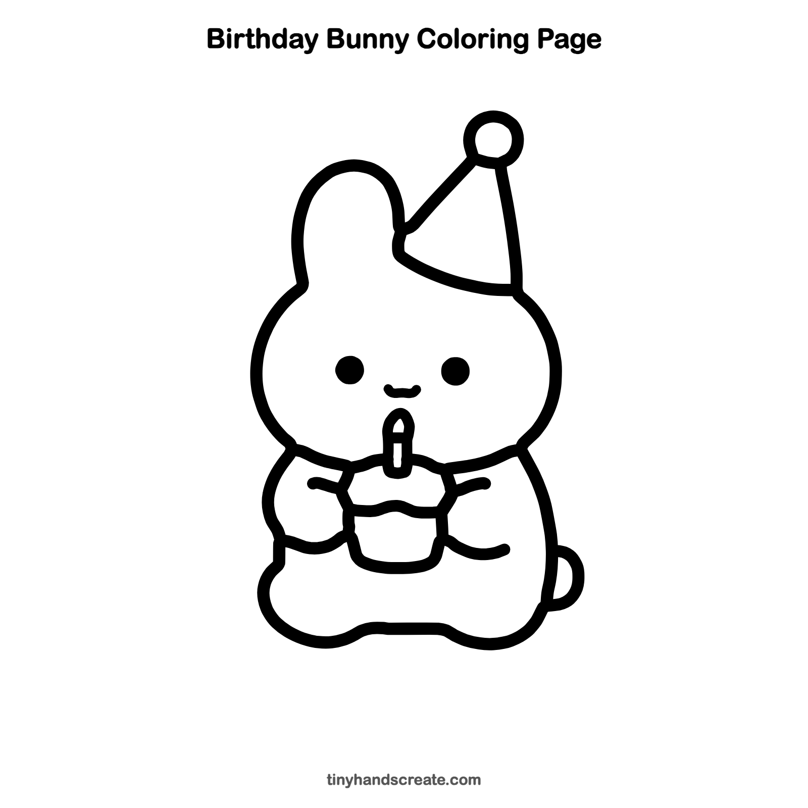 Free printable birthday bunny coloring page for kids