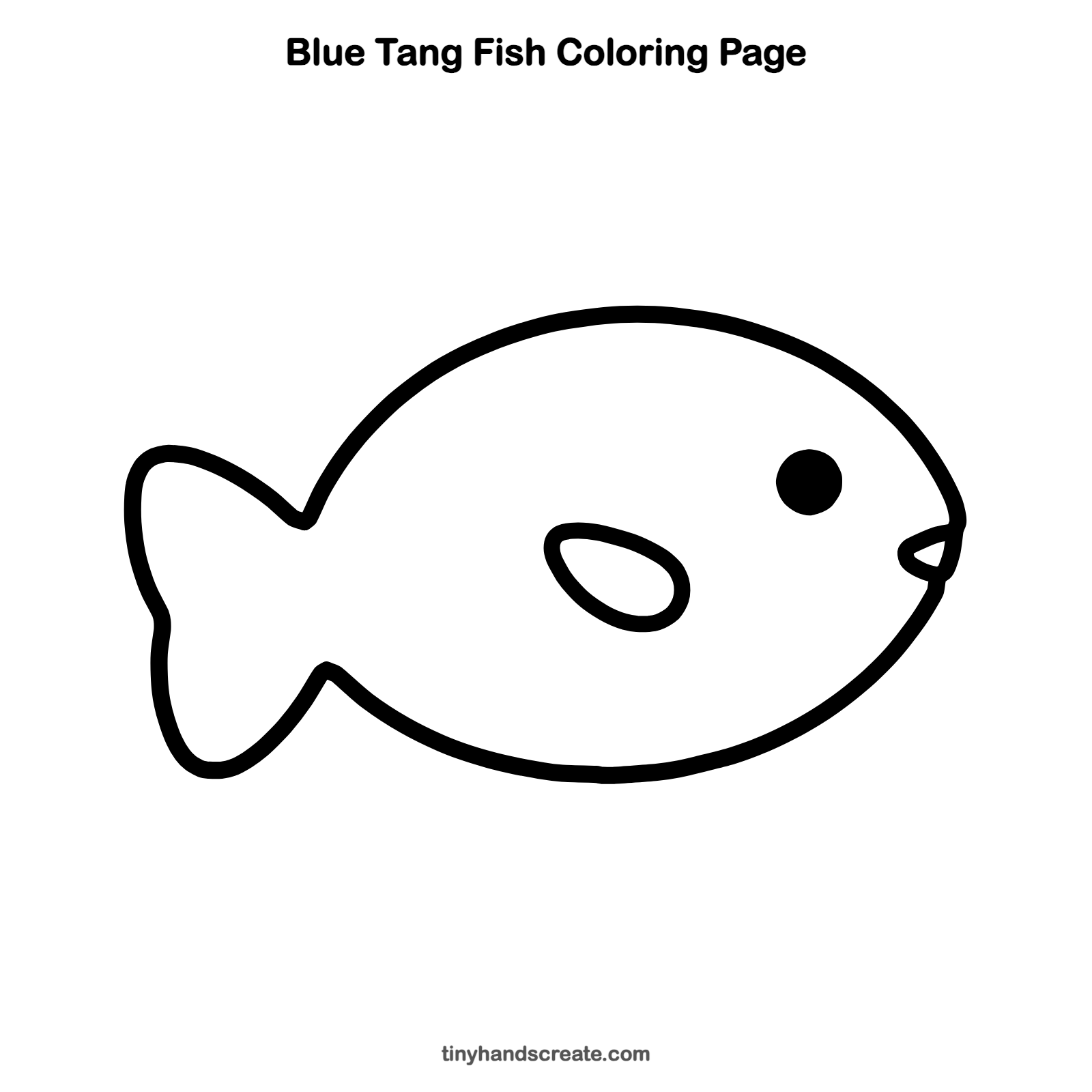 Free printable blue tang fish coloring page for kids