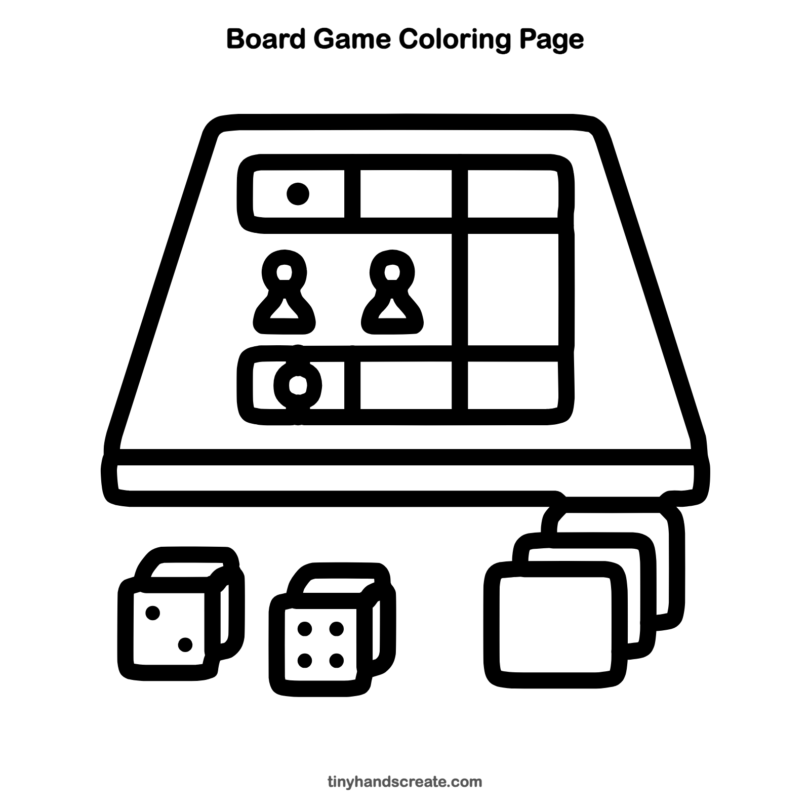 Free printable board game coloring page for kids