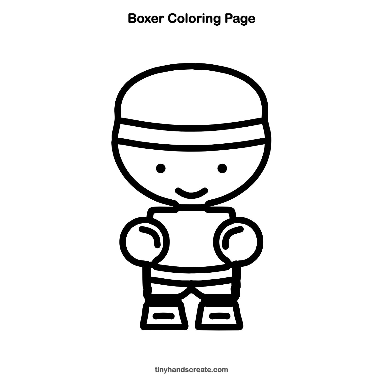 Free printable boxer coloring page for kids