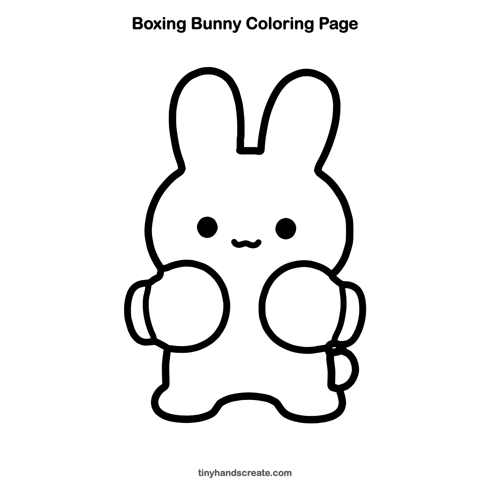 Free printable boxing bunny coloring page for kids