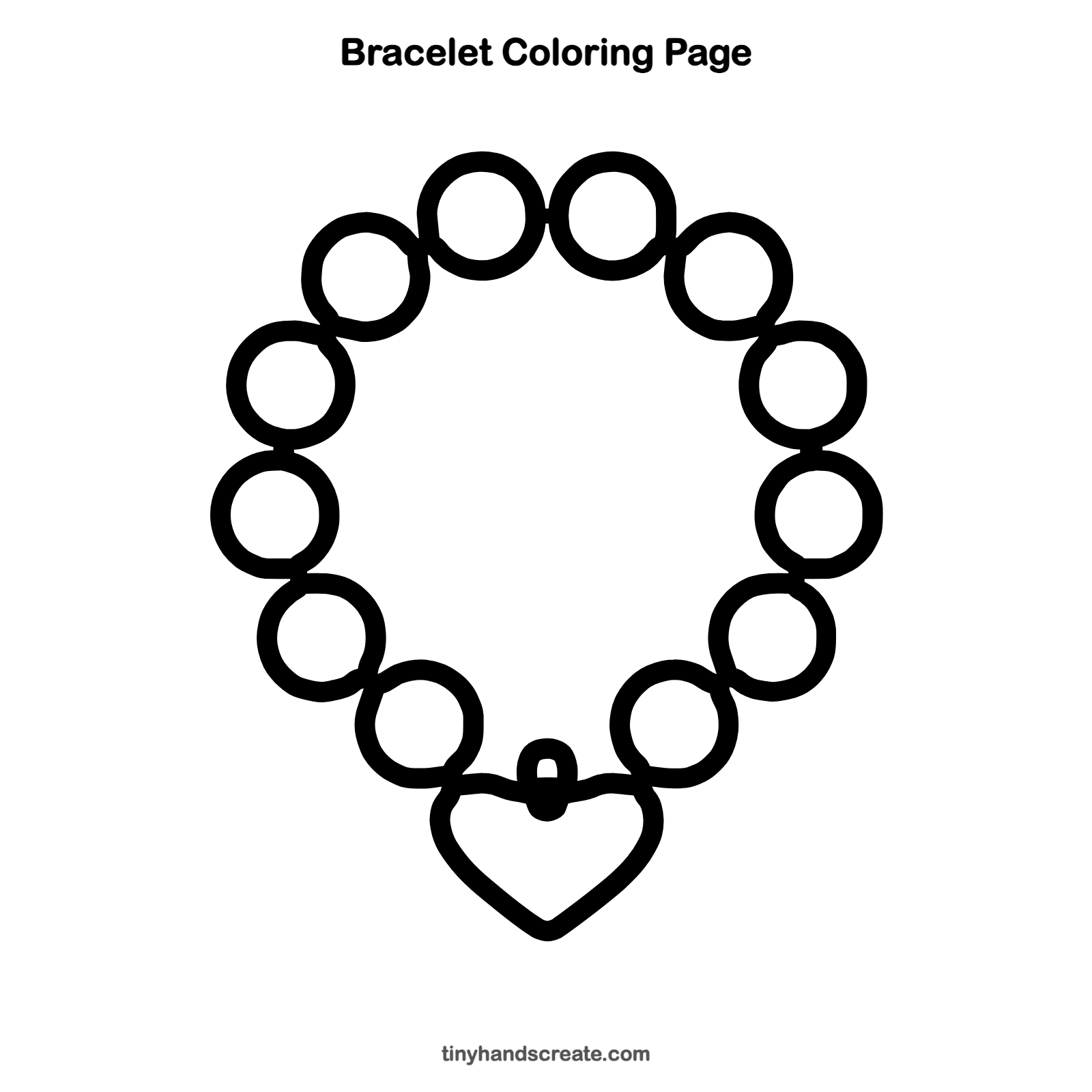 Free printable bracelet coloring page for kids