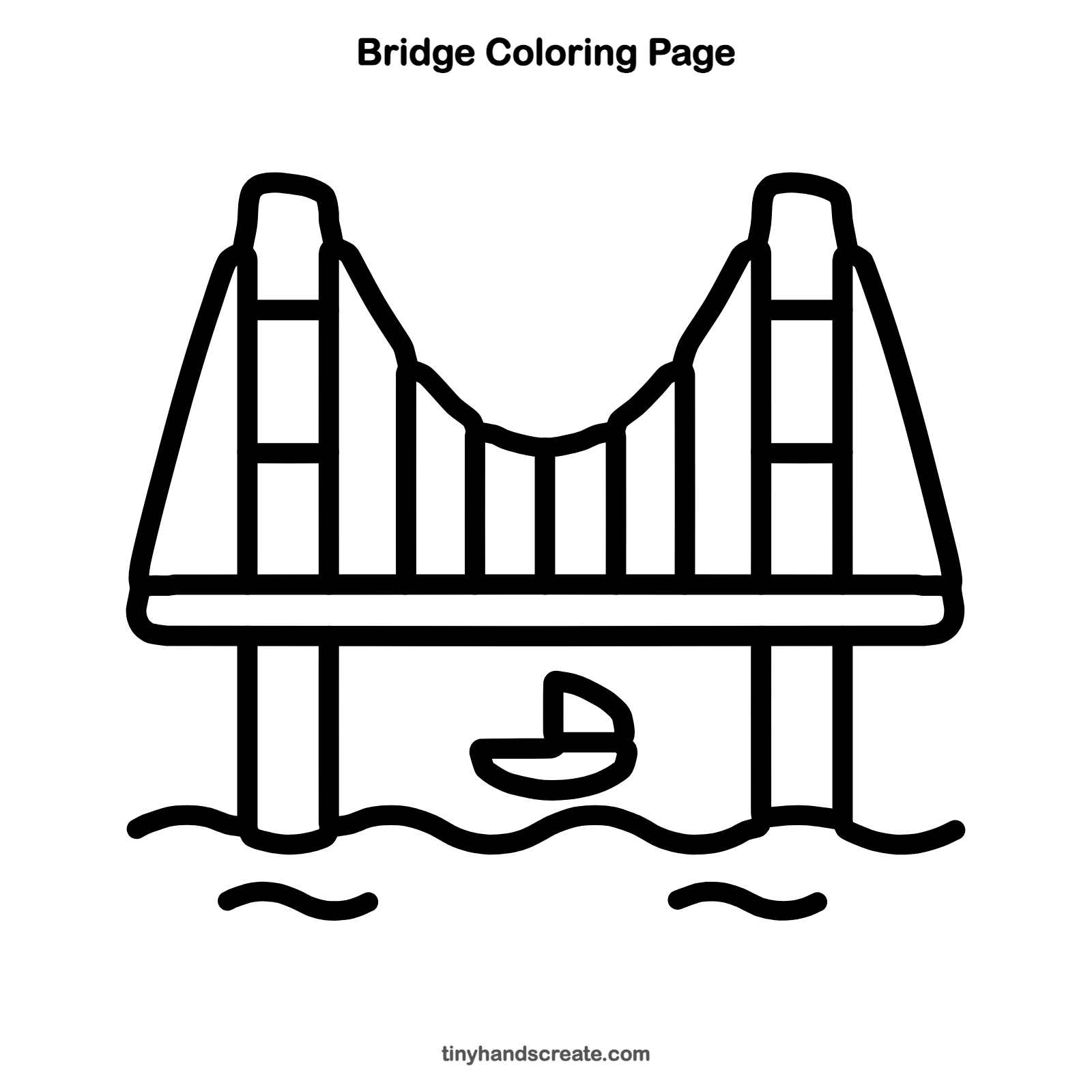 Free printable bridge coloring page for kids