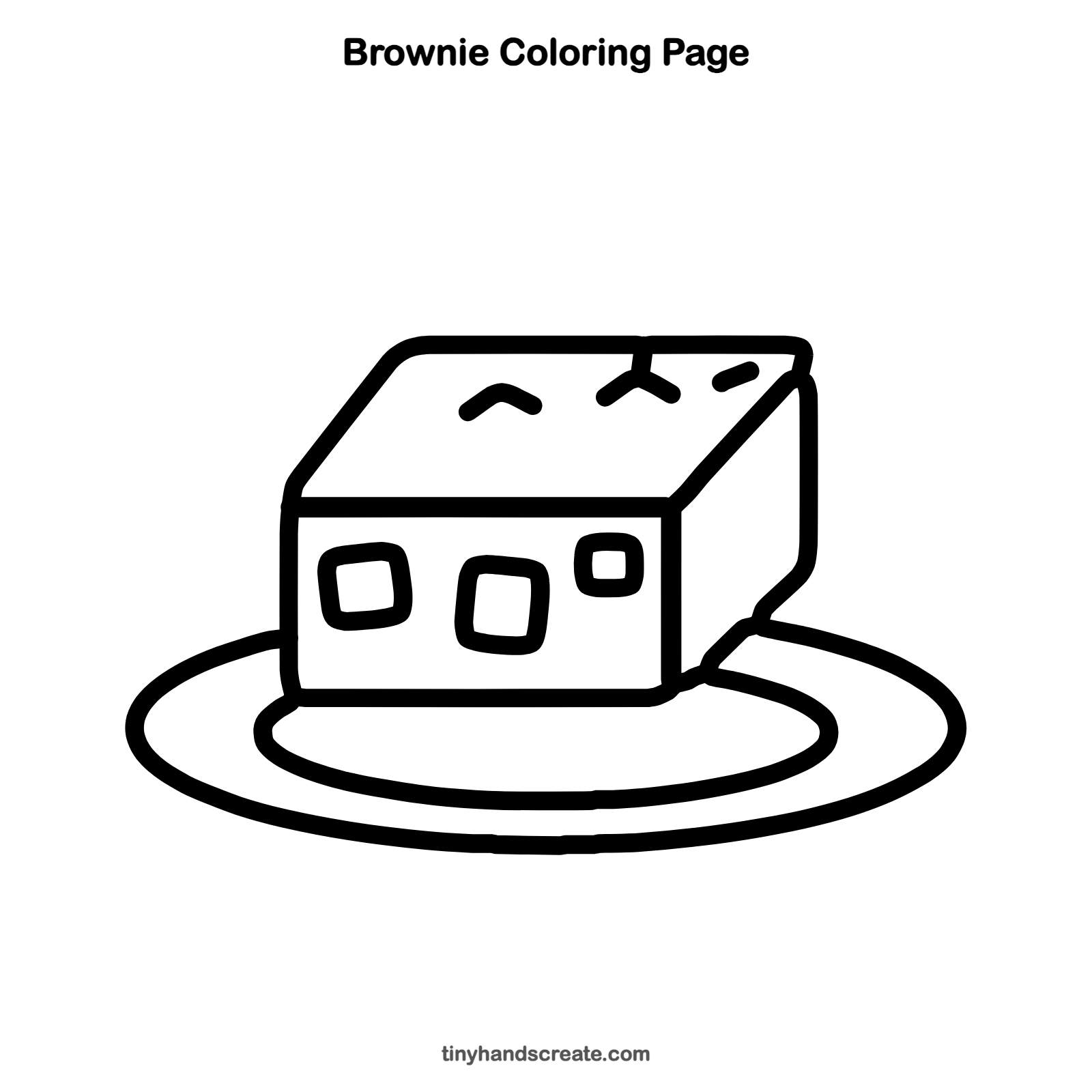 Free printable brownie coloring page for kids