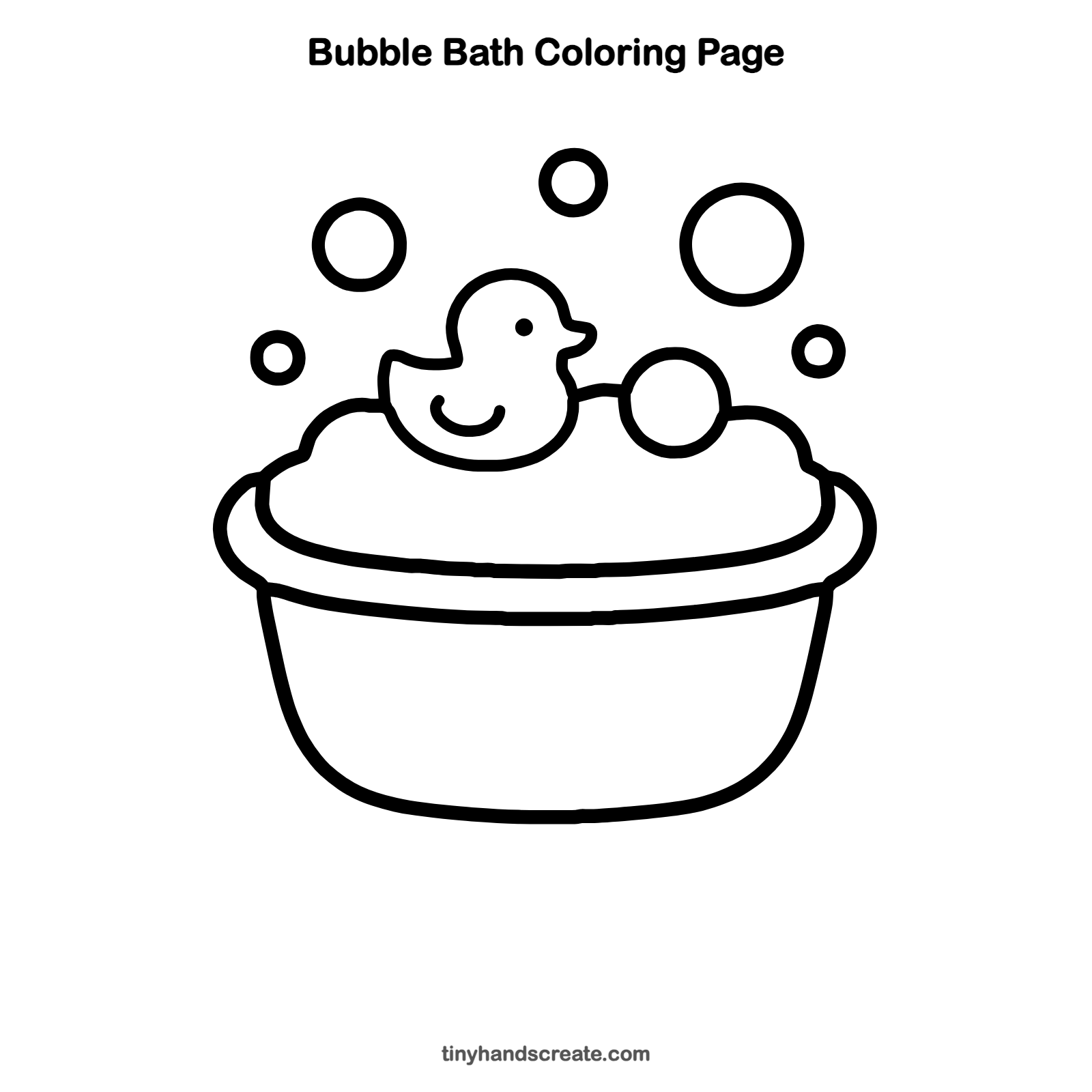 Free printable bubble bath coloring page for kids