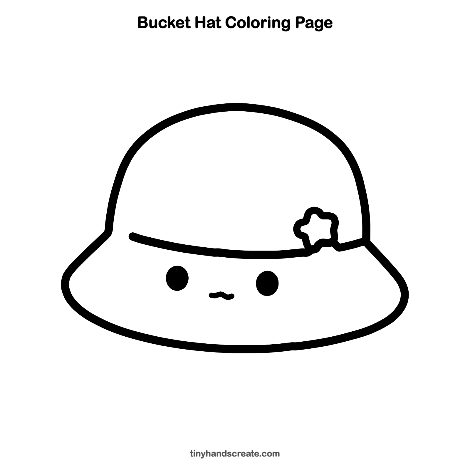 Free printable bucket hat coloring page for kids