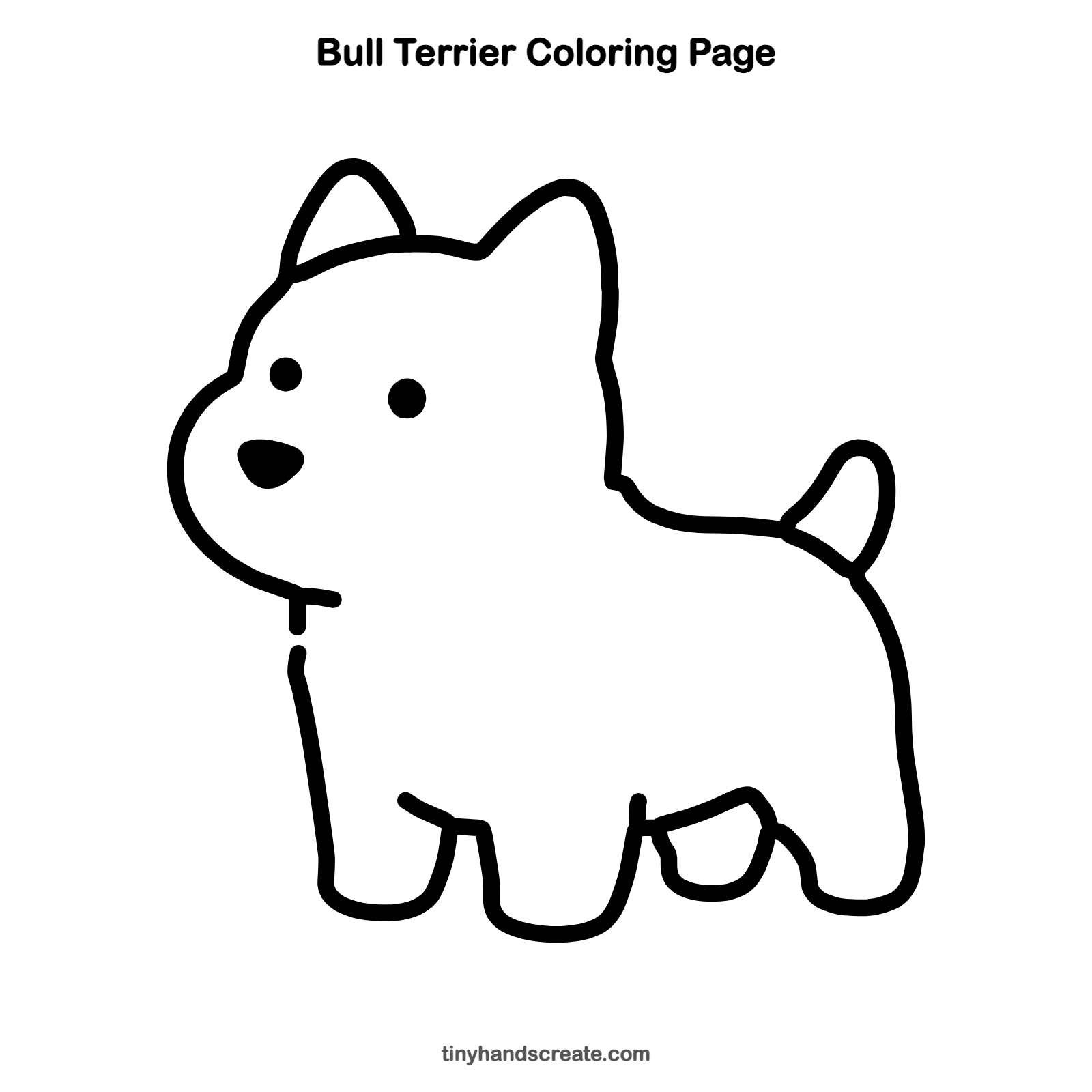 Free printable bull terrier coloring page for kids