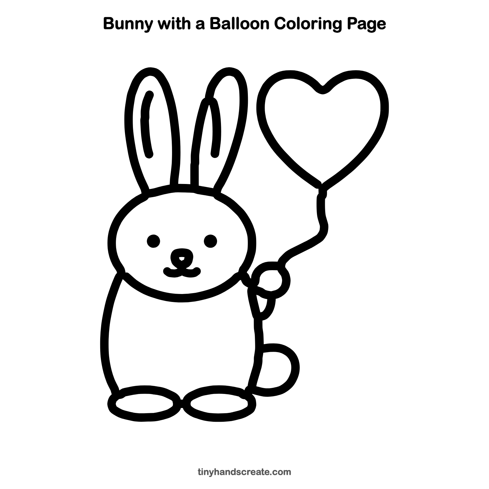 Free printable bunny with a balloon coloring page for kids