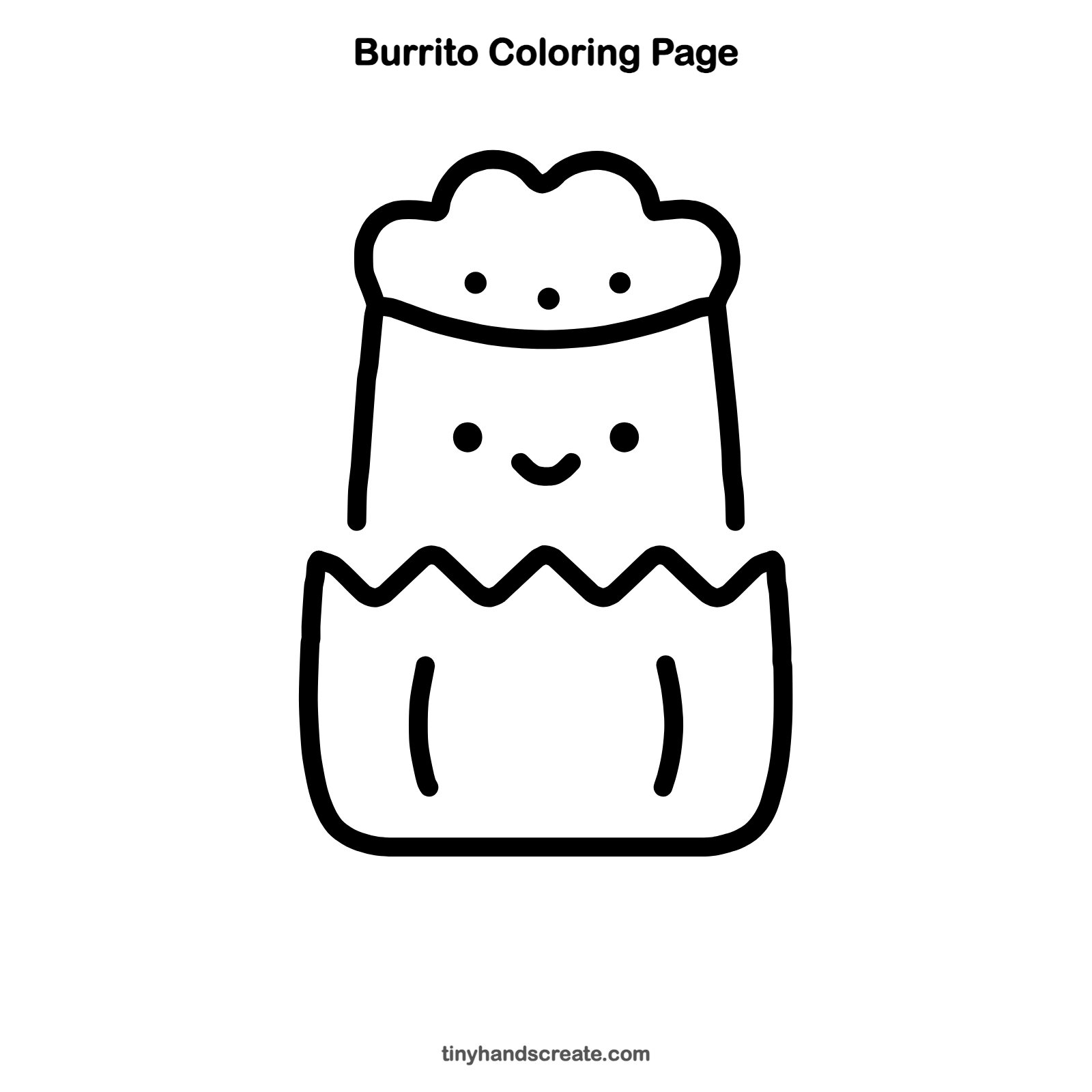 Free printable burrito coloring page for kids