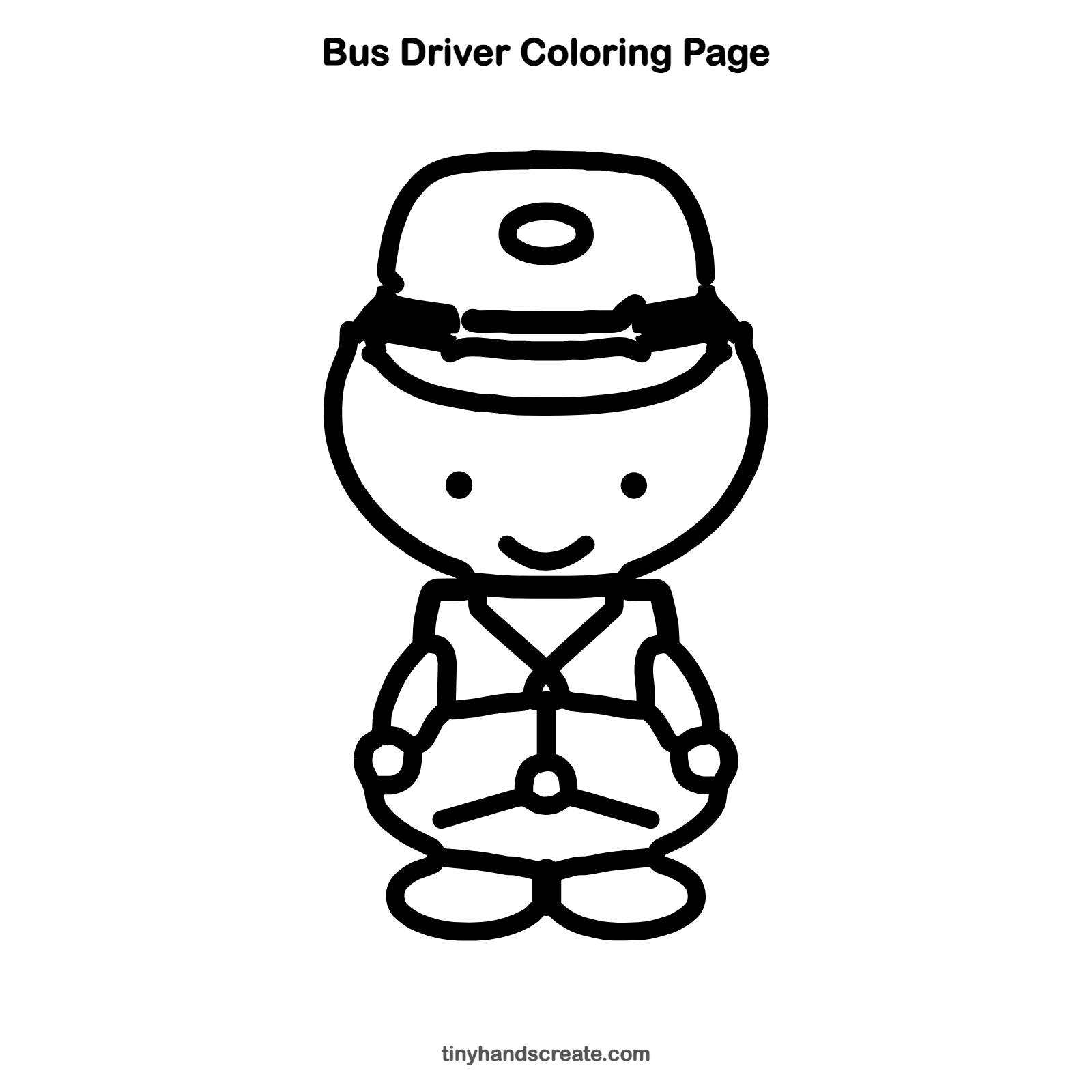 Free printable bus driver coloring page for kids